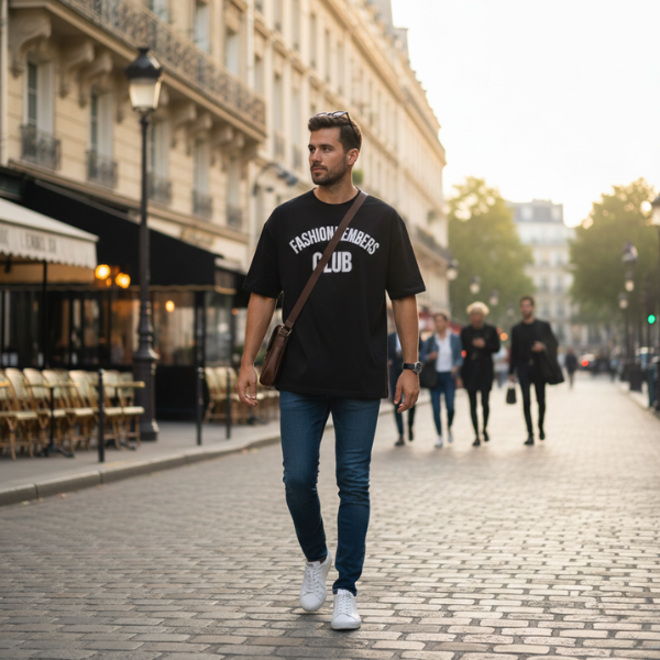 Fashion Members Club oversized t-shirt (zilverwit)