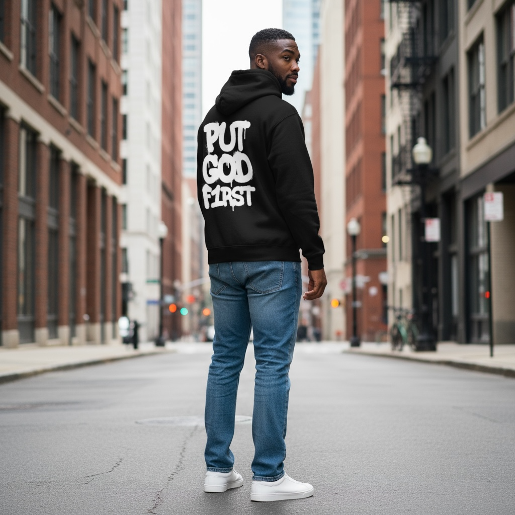Put God First Rits Hoodie – R3CEIVED Faithwear Signature Editie