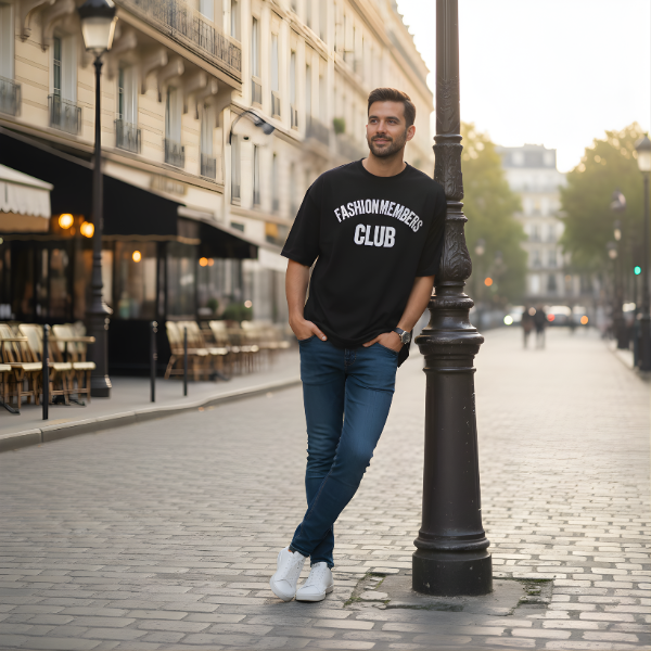 Fashion Members Club oversized t-shirt (zilverwit)