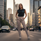 Schoonheid en de Roos – Hemelsblauwe Witte Sterrenstof Editie (Mouwloos Oversized T-shirt)