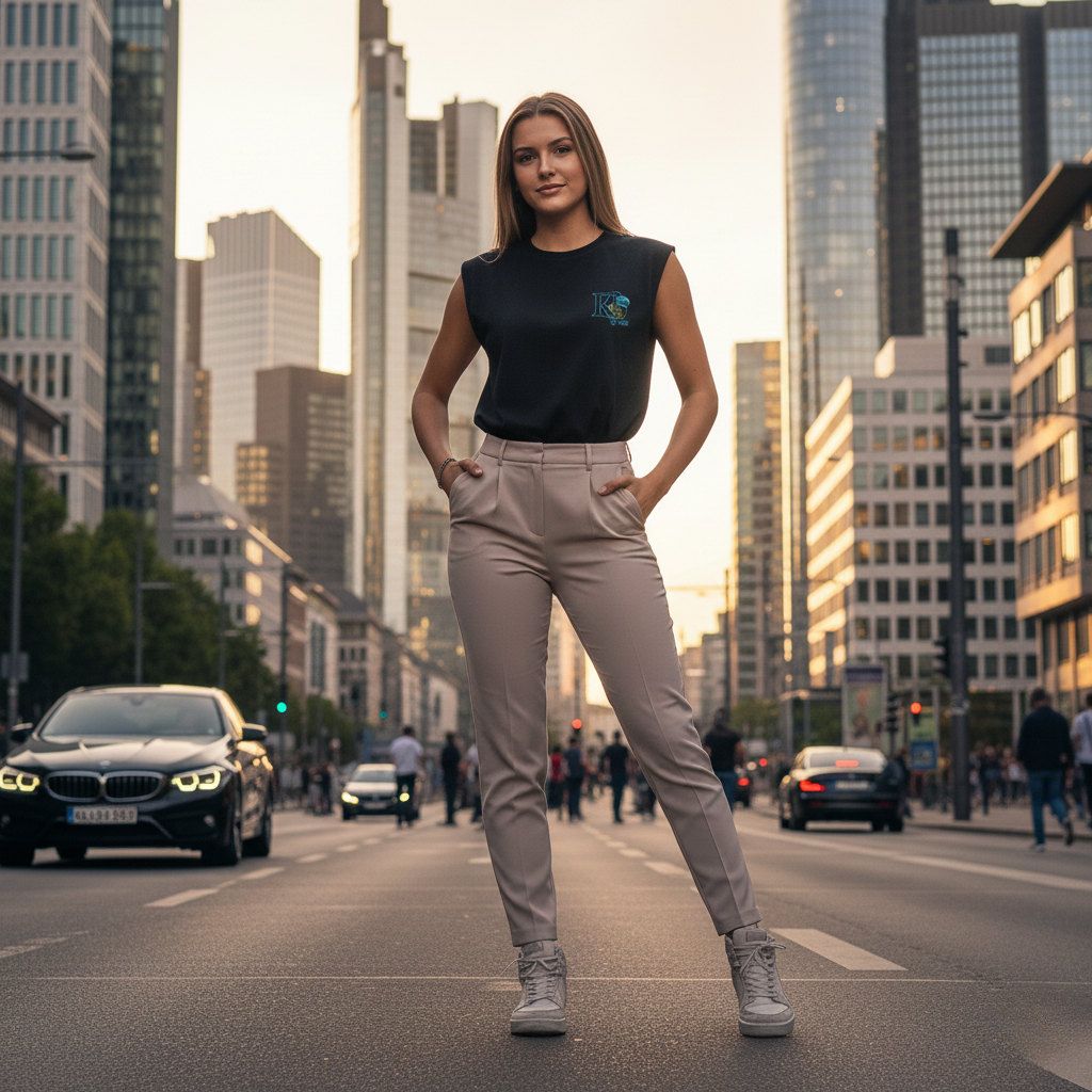 Schoonheid en de Roos – Hemelsblauwe Witte Sterrenstof Editie (Mouwloos Oversized T-shirt)