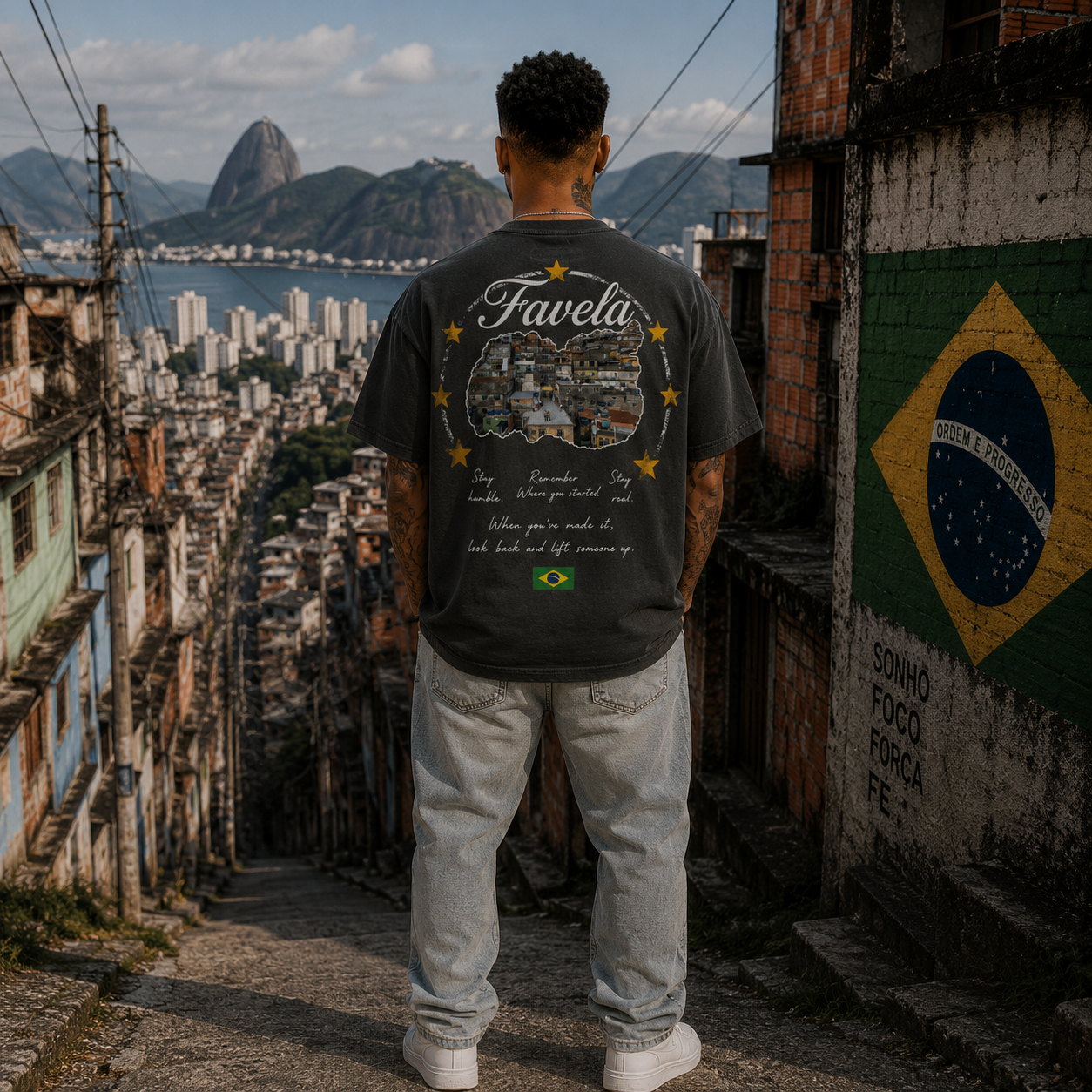 Favela Oversized Shirt – Brasil White Gold  edition