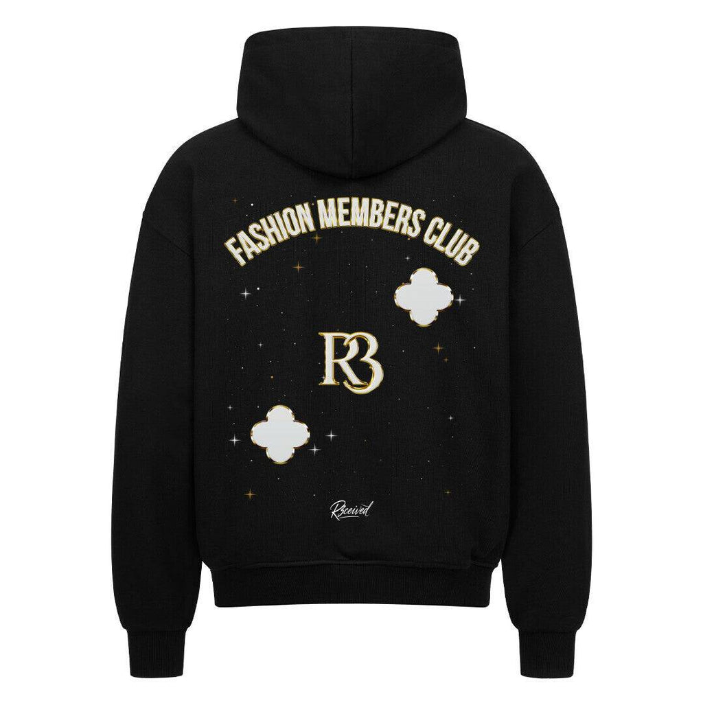 Two people wearing black Clover Nights Zip Hoodies walking outdoors in an urban setting – Black