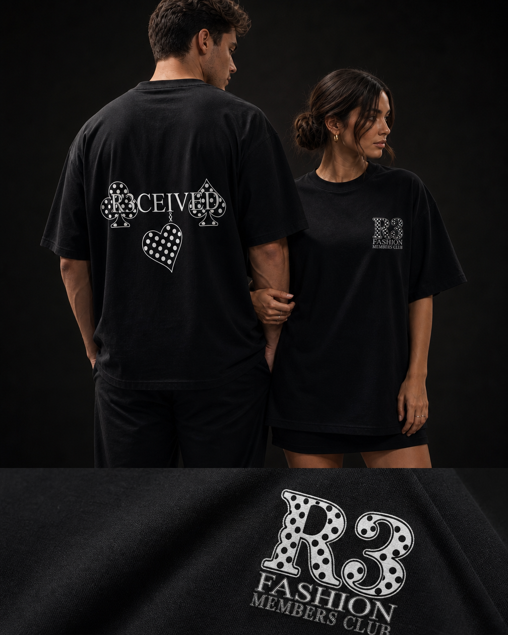 Polkadots Oversized Shirt (white dots)
