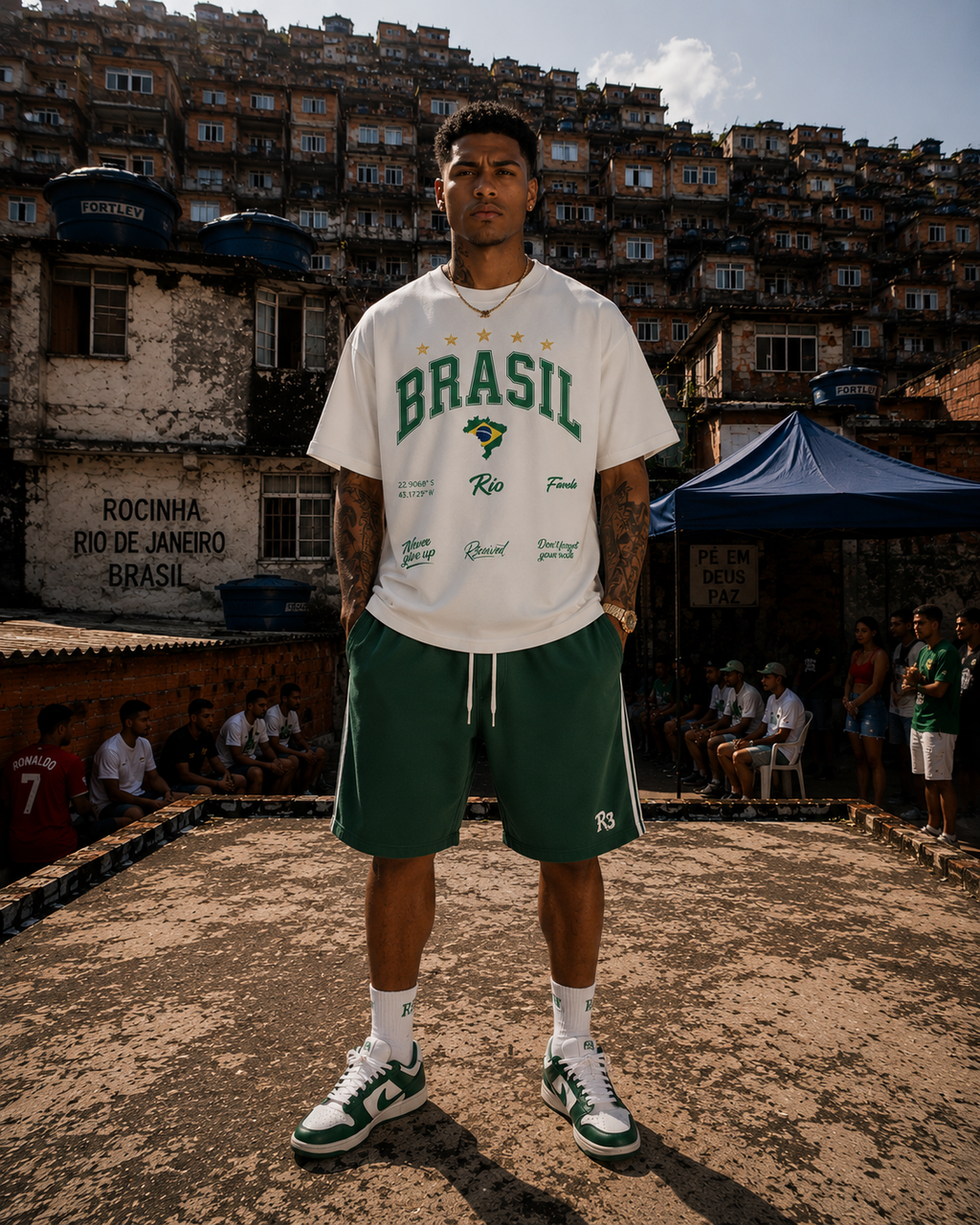 Favela Oversized Shirt – Brasil green edition