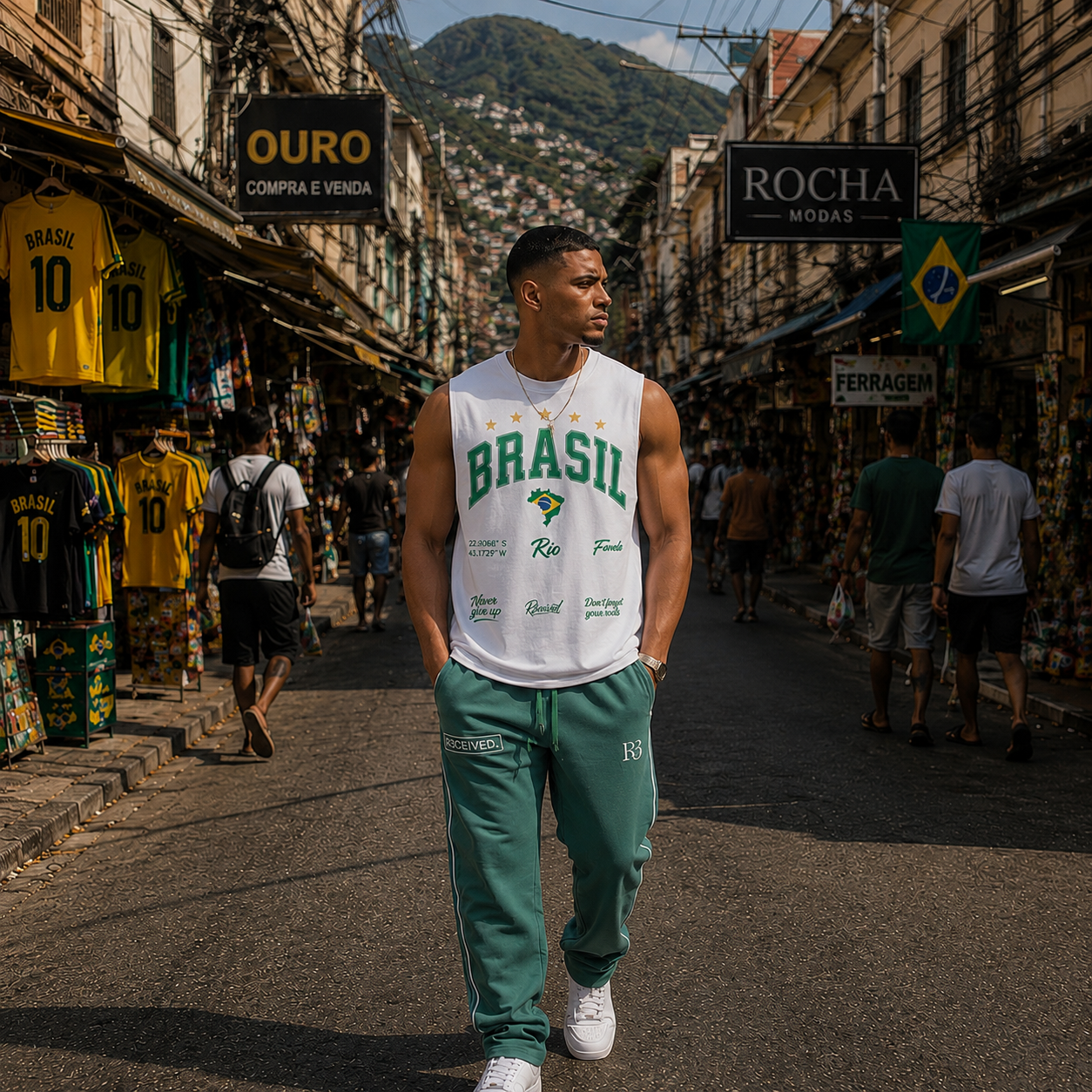 Favela  Brasil green edition Sleeveless Oversized Tee