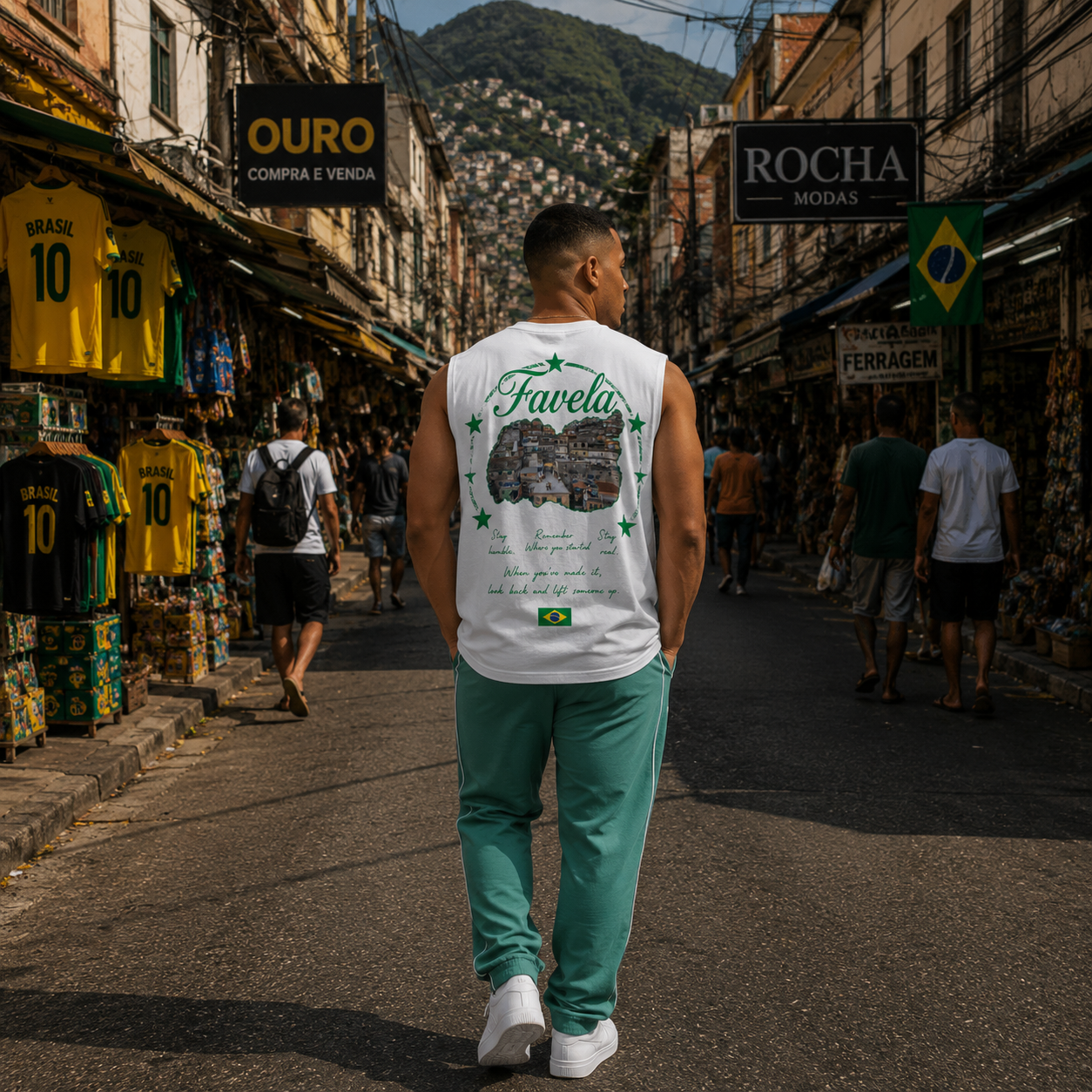 Favela  Brasil green edition Sleeveless Oversized Tee