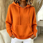 Gebreide hoodie - oranje