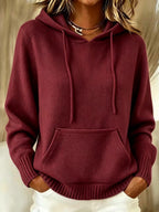 Gebreide hoodie met zak - detail