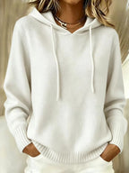 Gebreide hoodie met zak - detail