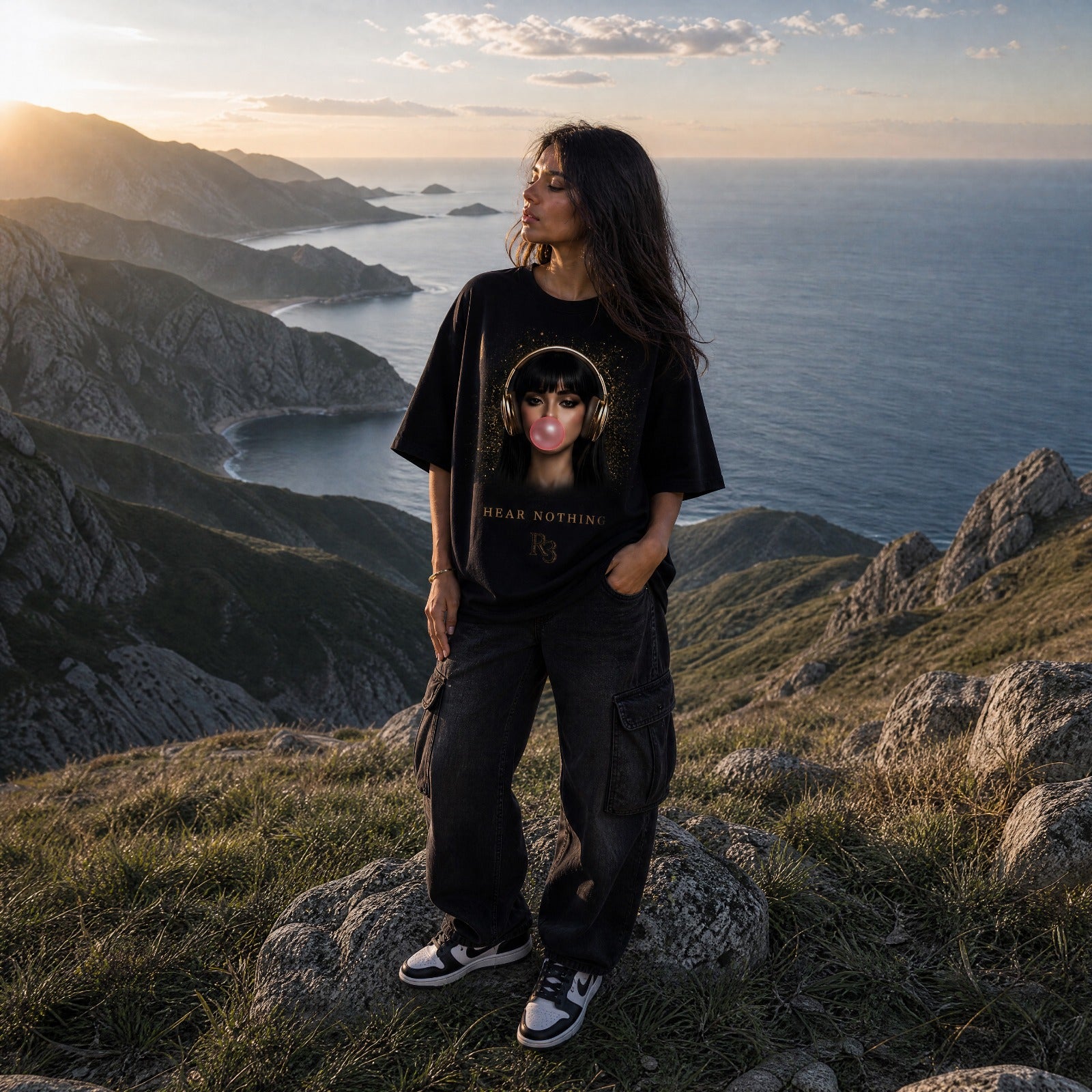 HEAR NOTHING 2/3 oversized trilogie T-shirt | R3CEIVED