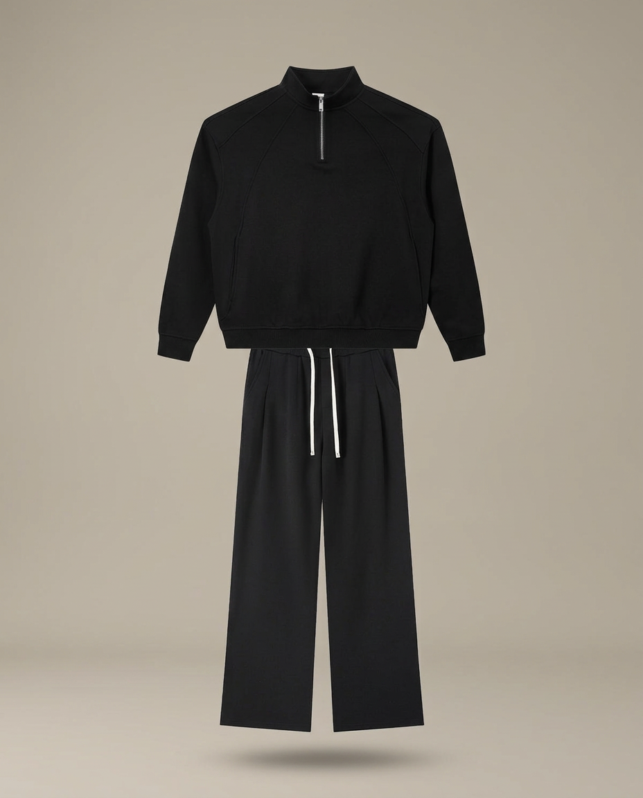 Belgravia Half-Zip Set Black