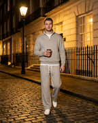 Belgravia Half-Zip Set Oatmeal Grey worn