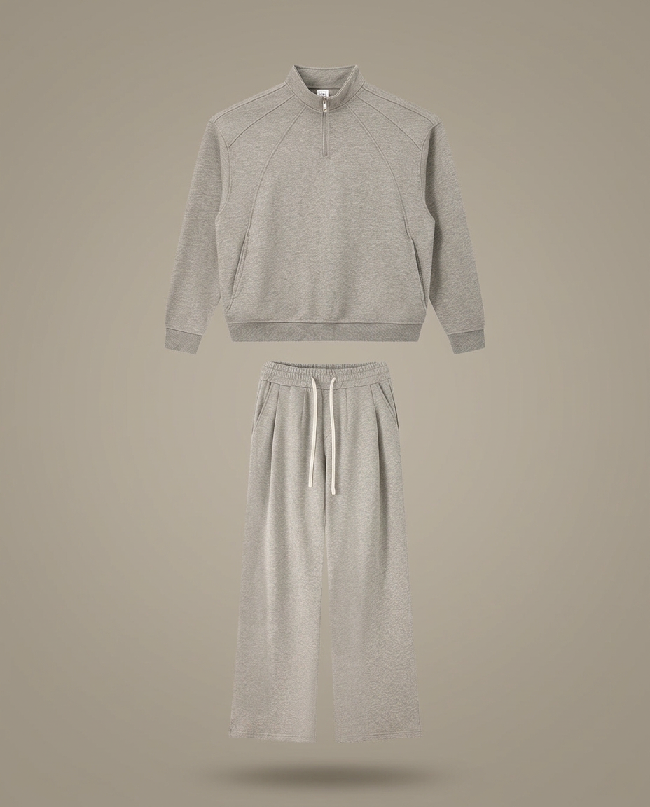 Belgravia Half-Zip Set Oatmeal Grey