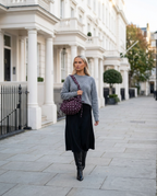 Camille Polka Dot Bag in Burgundy