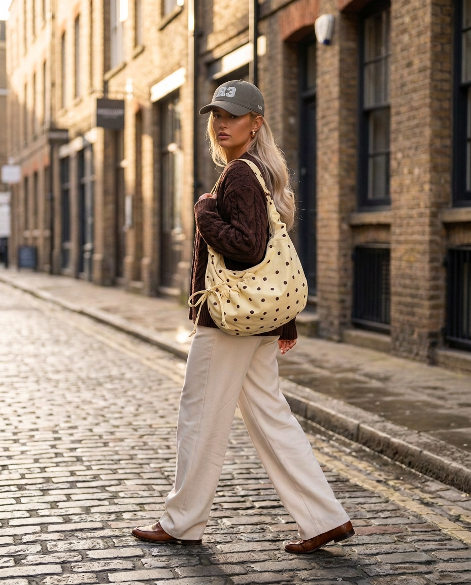 Camille Polka Dot Bag in Yellow