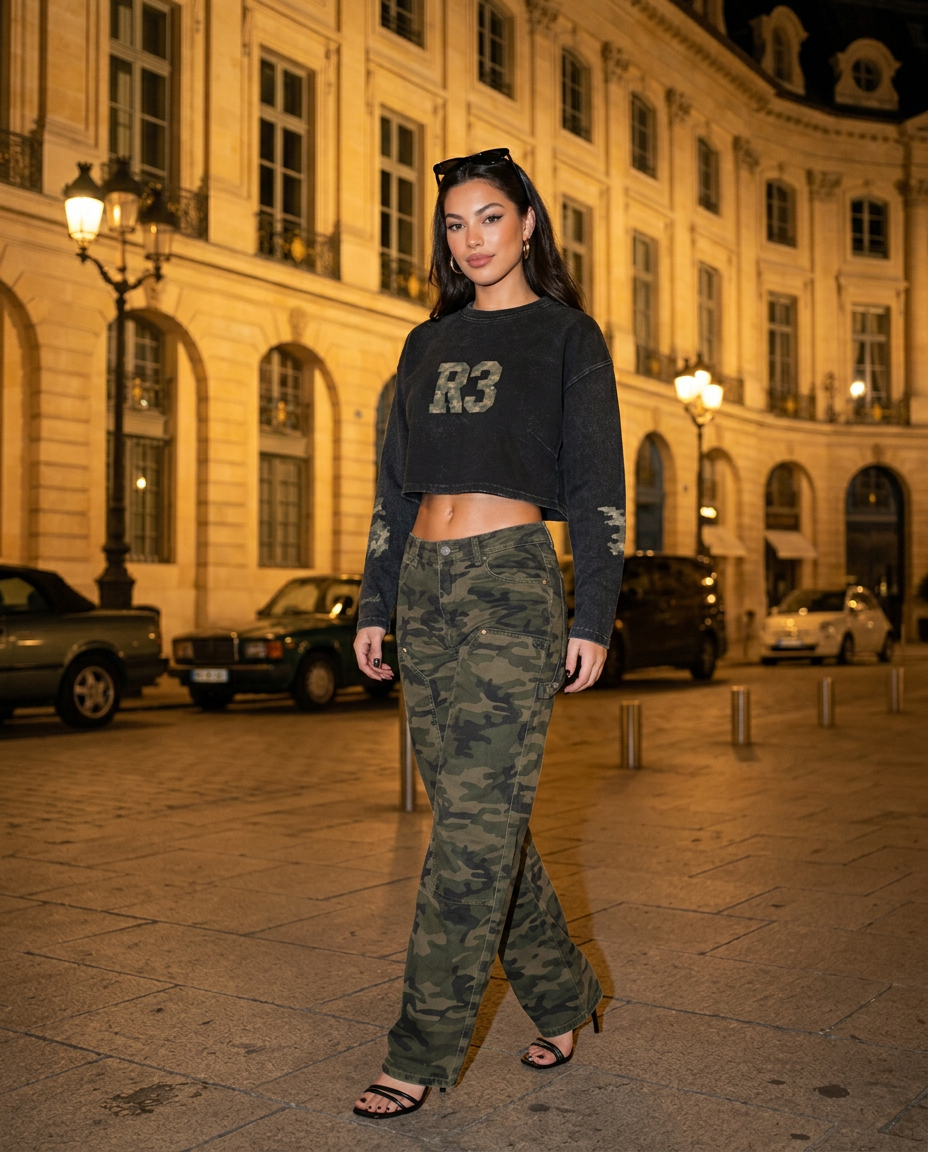 R3 Camouflage long sleeve Faded Black with Bronx Camo Pants