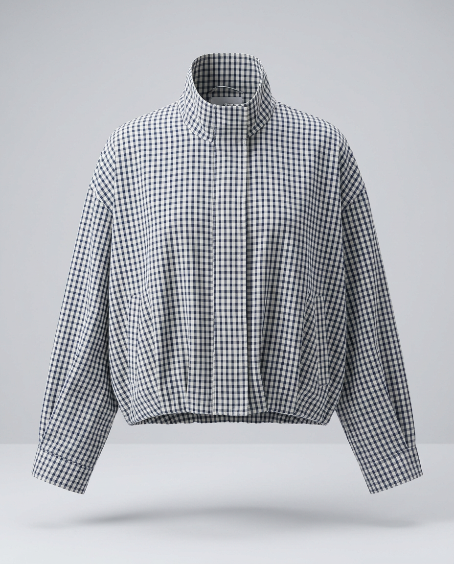 Carreau Jacket in Navy Gingham – studio