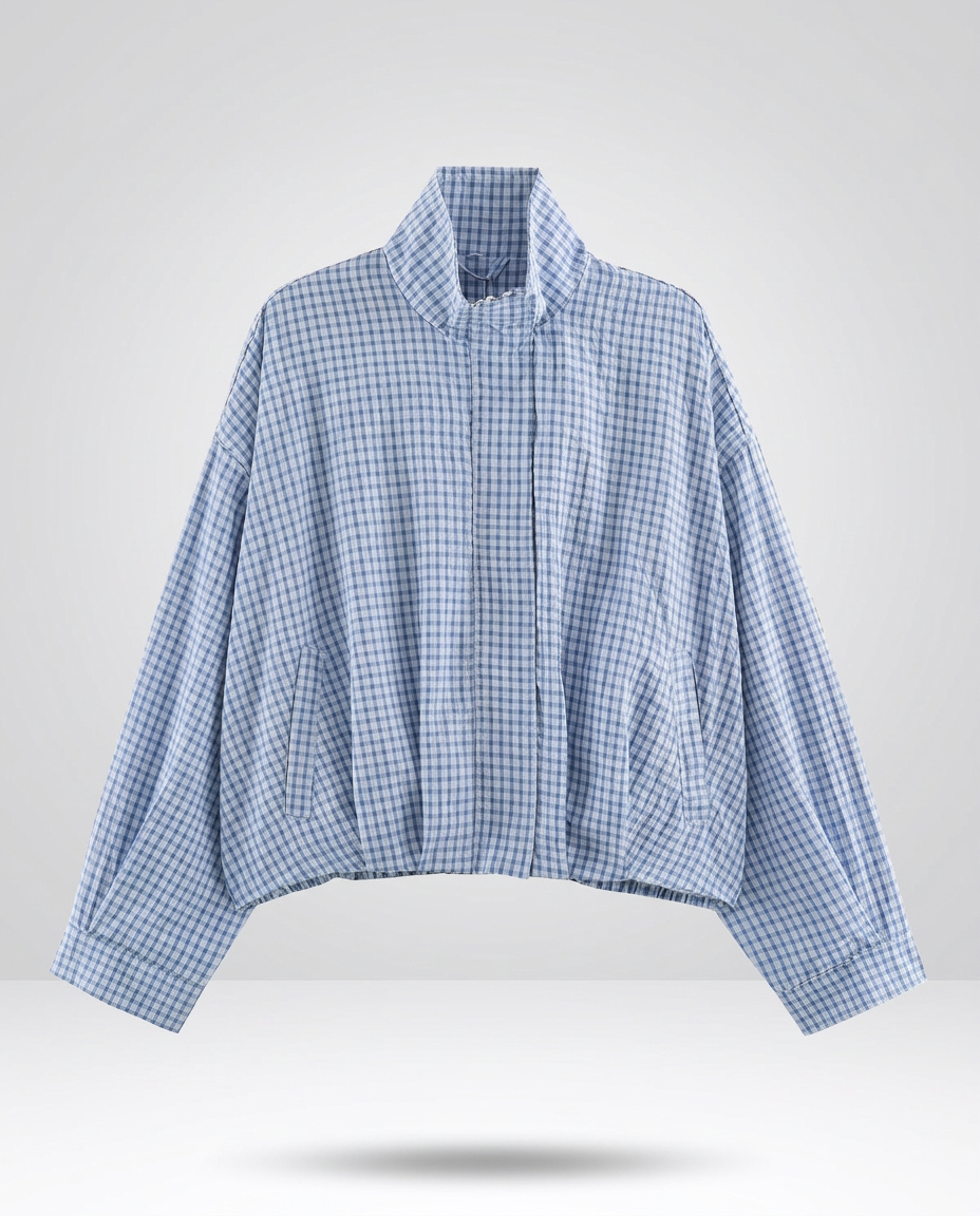 Carreau Jacket in Sky Blue – studio