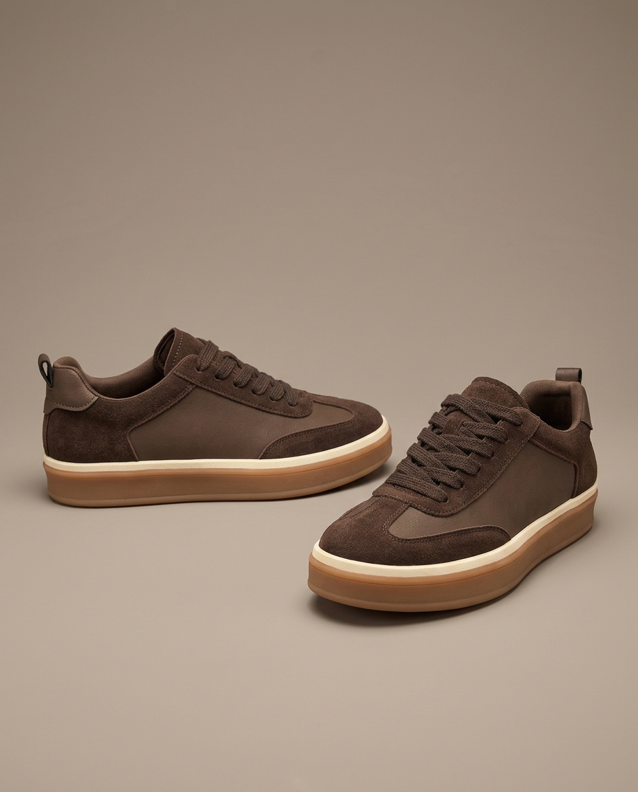 Geneva Suede Trainers coffee brown