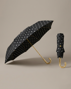 R3ceived Polka Dot Gold Umbrella Black