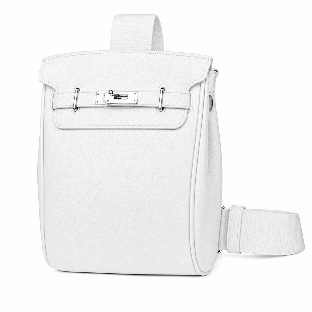 Sinclair white sling bag - studio product photo