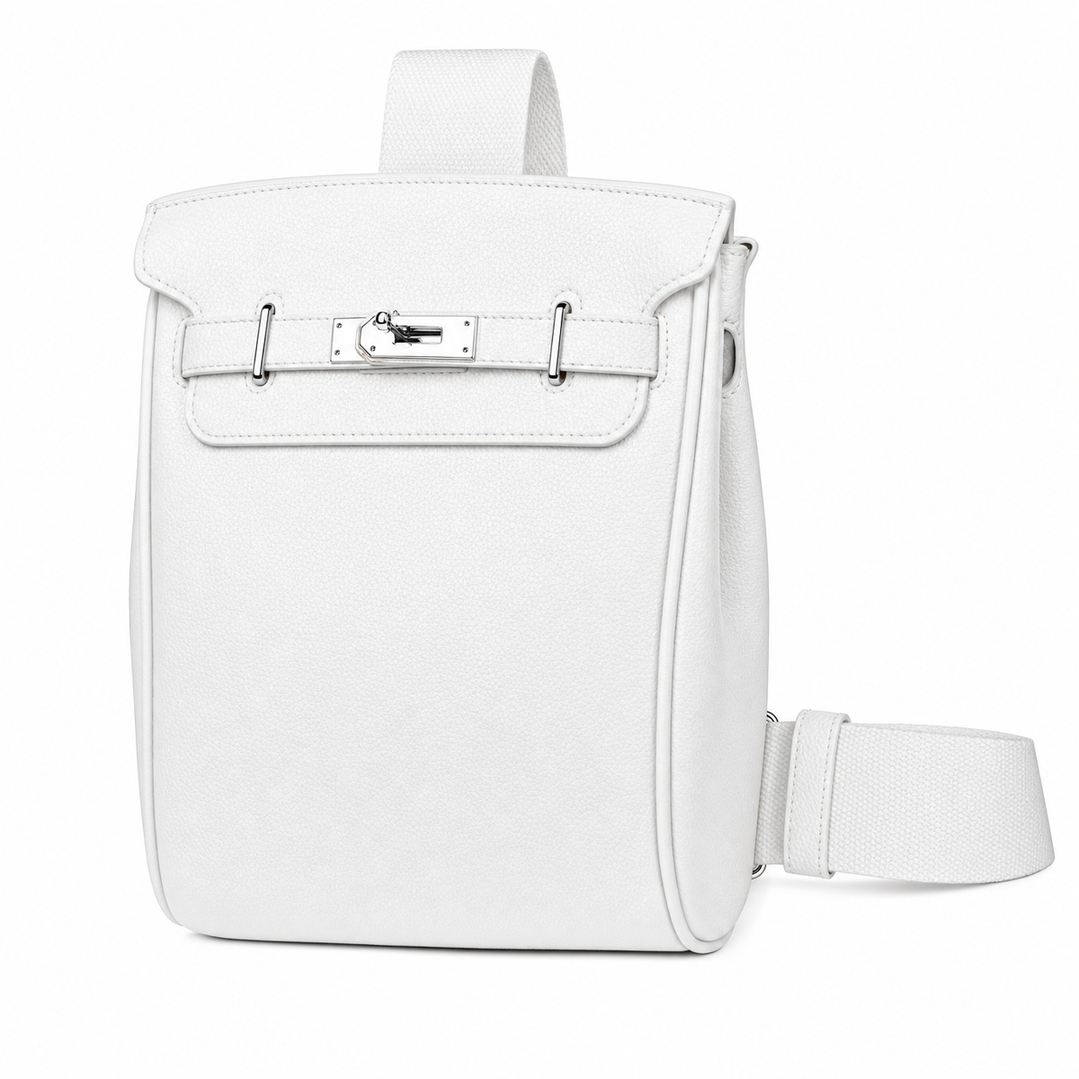 Sinclair white sling bag - studio product photo