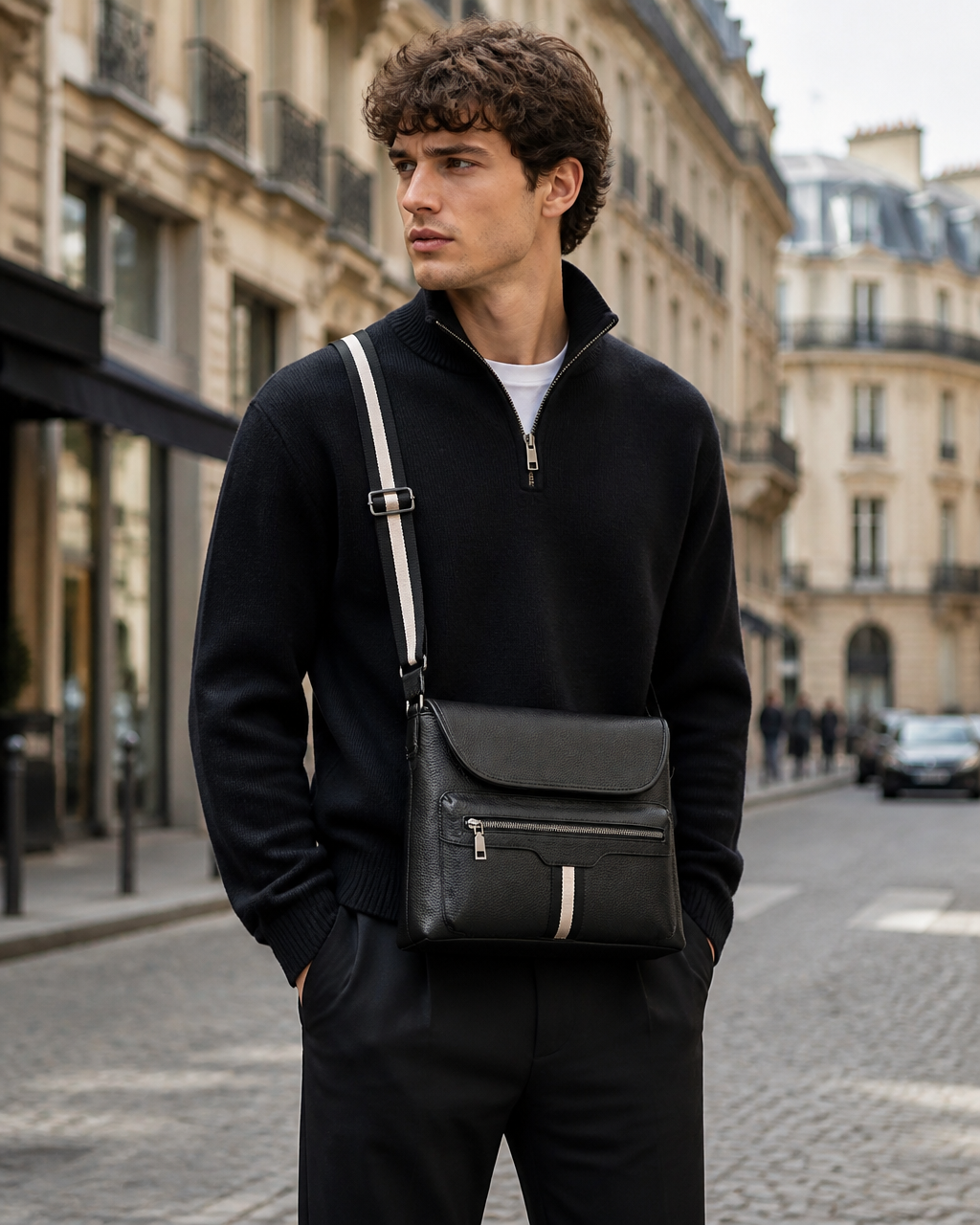 R3CEIVED Full-Grain Leather Messenger Bag - lifestyle