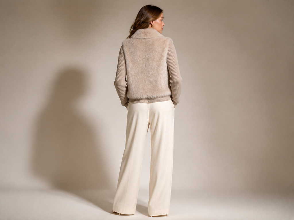 Aria Faux Fur Coat - lifestyle, back view