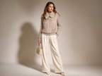 Aria Faux Fur Coat - lifestyle, with handbag