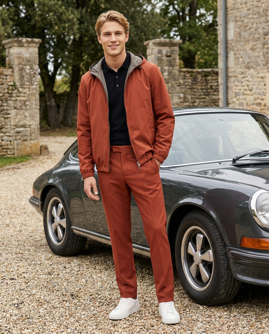 R3 Mille Jacket Roodoranje lifestyle amerikaans model