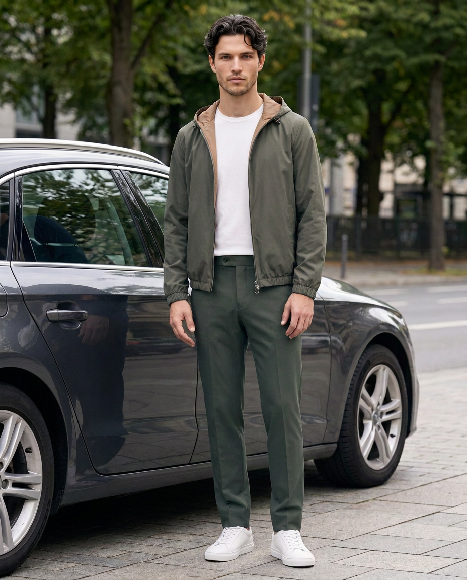 R3 Mille Jacket lifestyle exotic model dennengroen v2