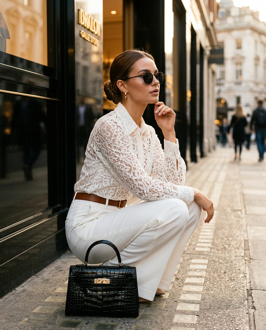 R3CEIVED Mademoiselle Paris handbag black - premium lifestyle foto zwarte etalage