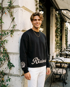 R3CEIVED Circle of Life long sleeve top Black - male lifestyle full body