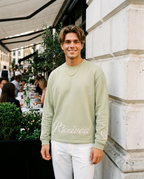 R3CEIVED Circle of Life long sleeve top Matcha Green - male lifestyle full body