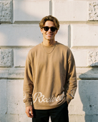 R3CEIVED Circle of Life long sleeve top Camel - male lifestyle front view