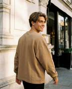 R3CEIVED Circle of Life long sleeve top Camel - male lifestyle back view