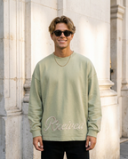 R3CEIVED Circle of Life long sleeve top Matcha Green - male lifestyle full body sunglasses