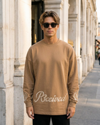 R3CEIVED Circle of Life long sleeve top Camel - male lifestyle front view sunglasses