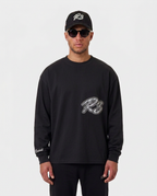 The Hustlers Long Sleeve Shirt black - model front view