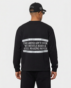 The Hustlers Long Sleeve Shirt black - model back view with print