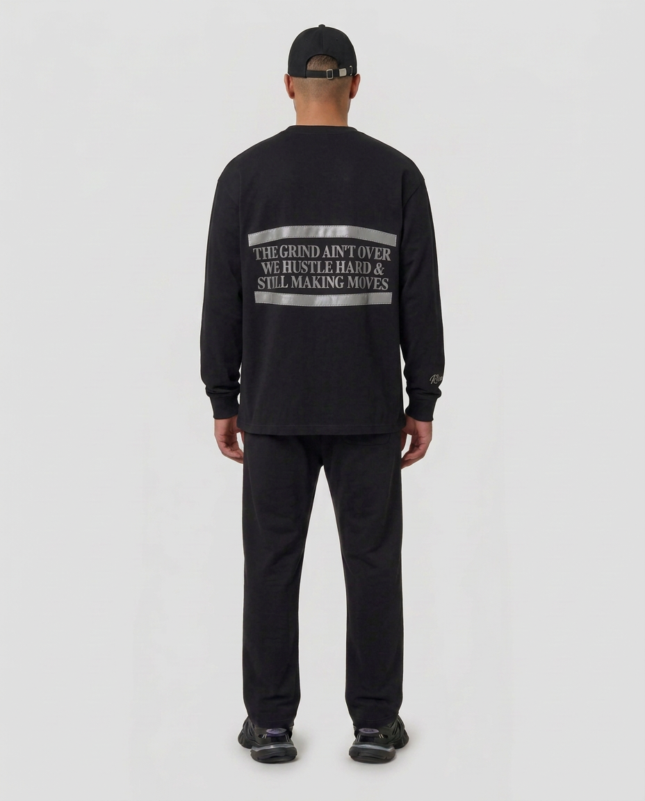 The Hustlers Long Sleeve Shirt black - full body back