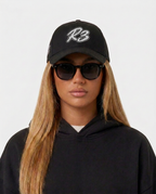 Hustlers Cotton Baseball Cap black - female model front view