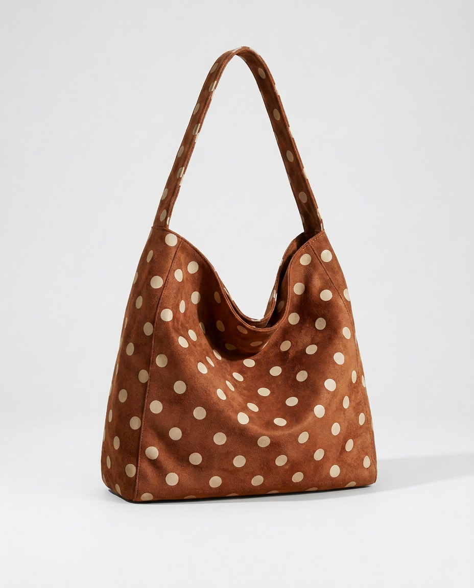 Polkadot Bag in Cognac – polka dot shoulder bag