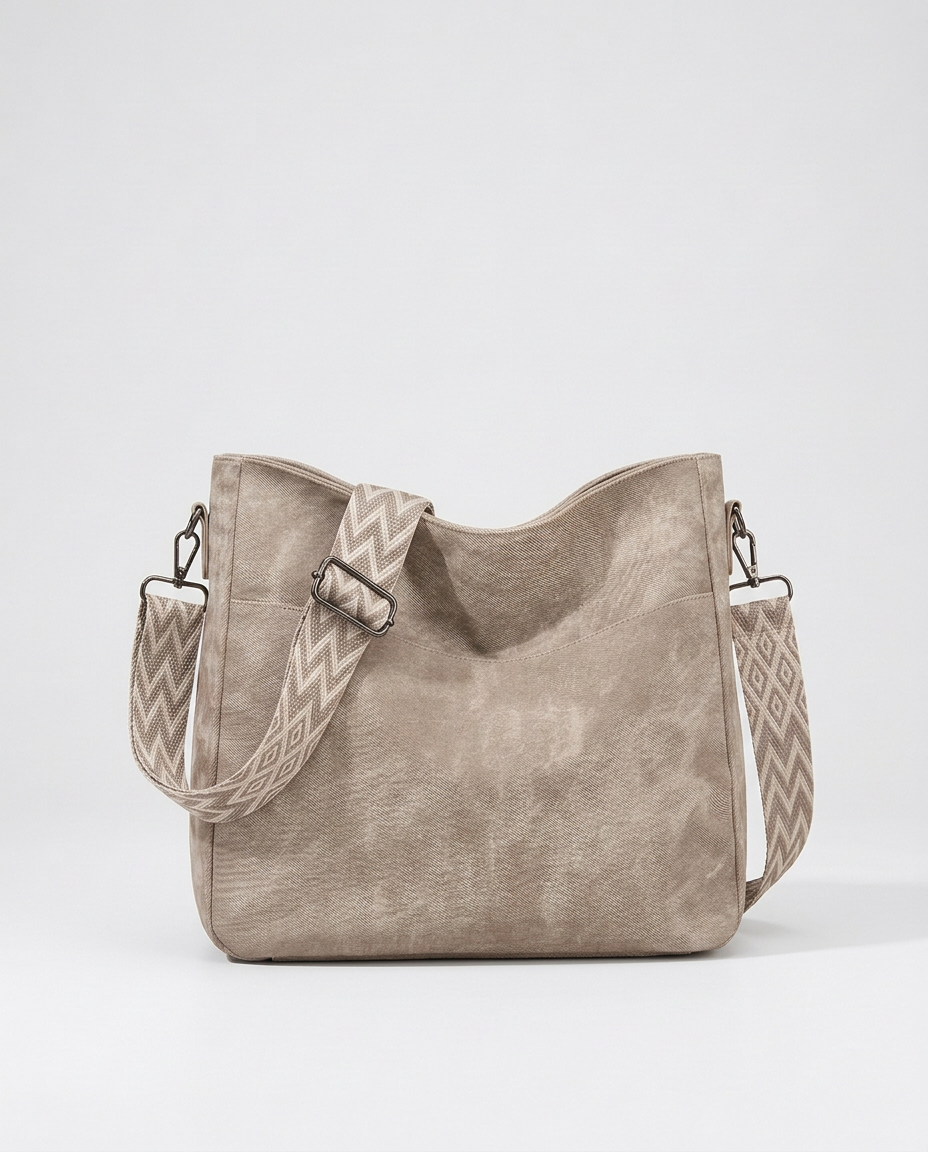 La Bohème Bag in Taupe – vintage crossbody shoulder bag