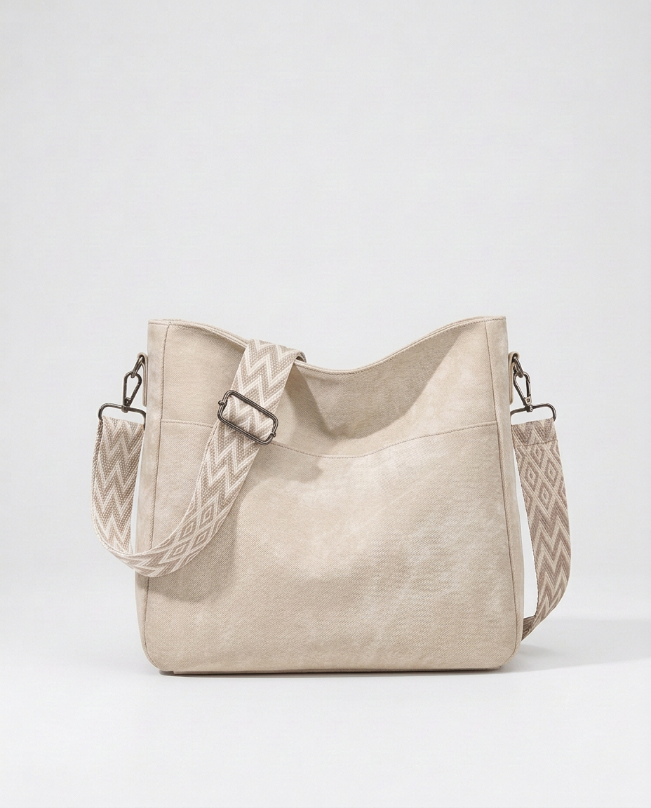 La Bohème Bag in Cream – vintage crossbody shoulder bag