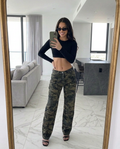Camo Wide-Leg Jeans - mirror front