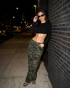 Camo Wide-Leg Jeans - night street