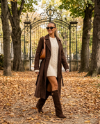 Monaco Boots in Dark Brown - autumn Paris look