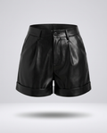 Monaco Leather Shorts in Black
